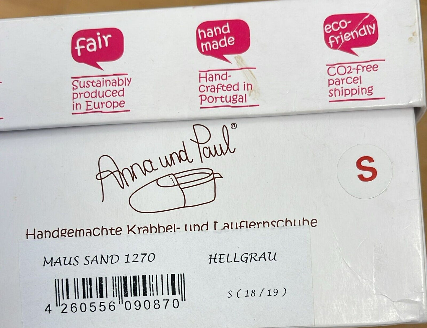 Anna und Paul Maus Sandale Lauflernschuh Aus Leder - Maus 1270 Hellgrau S 18-19