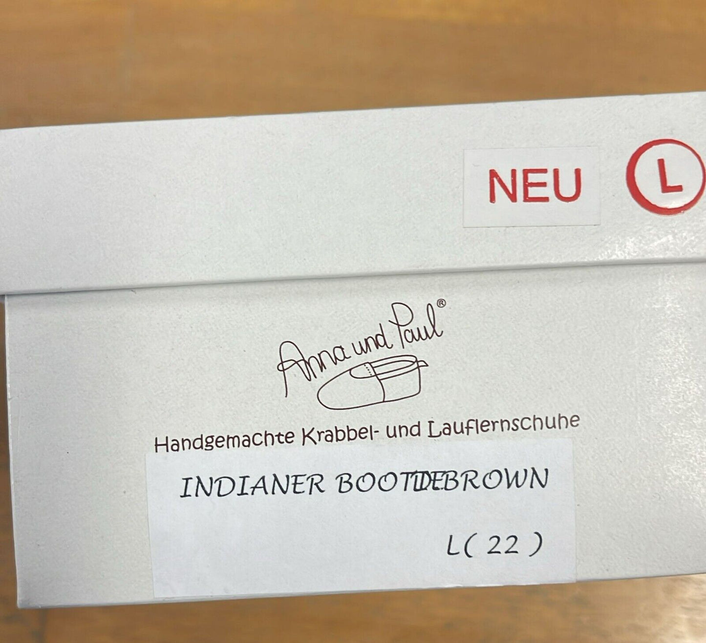 Anna und Paul Indeaner Boot gefüttert Gummisohle Leder Lammfell 22 Braun