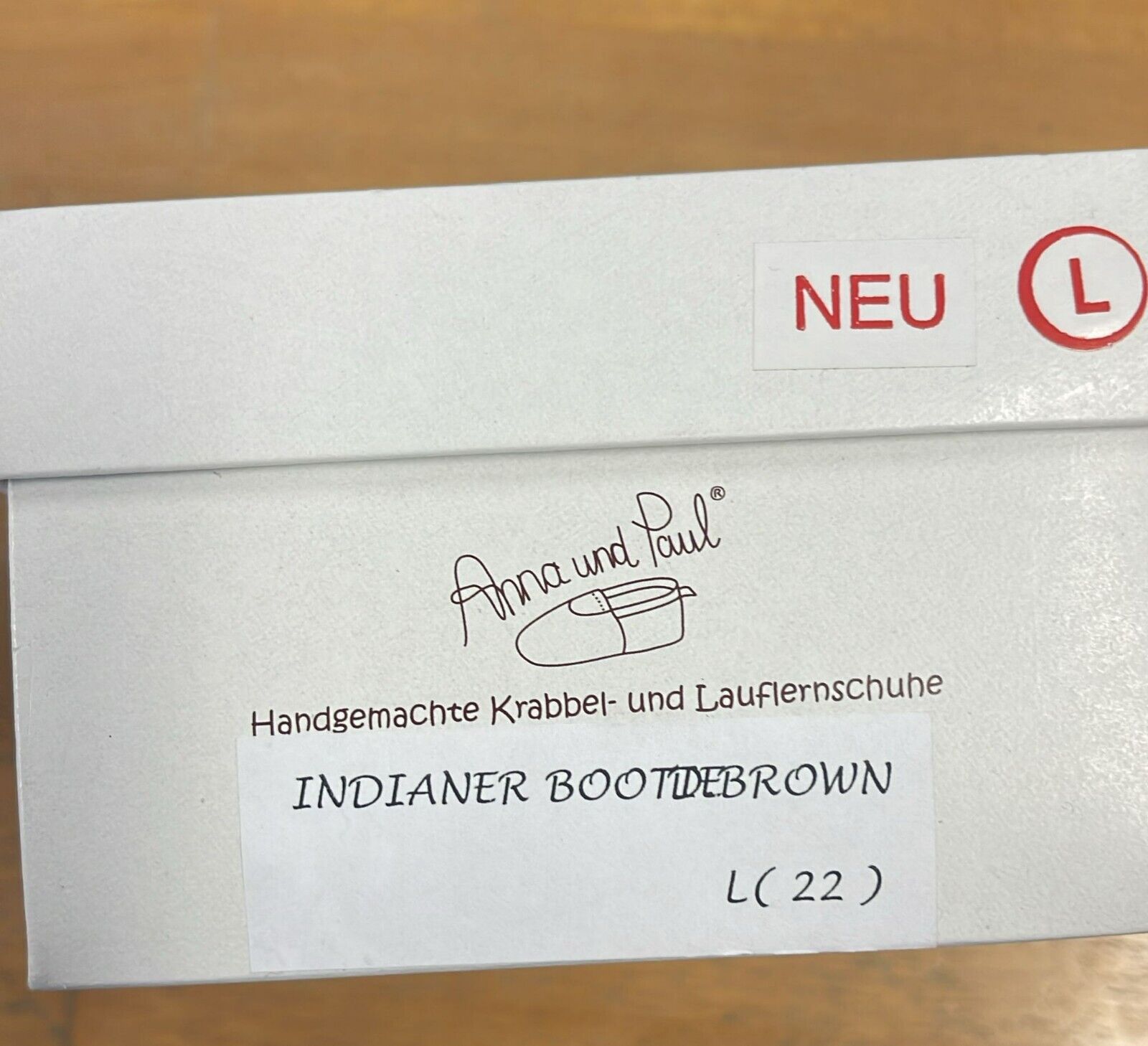Anna und Paul Indeaner Boot gefüttert Gummisohle Leder Lammfell 22 Braun