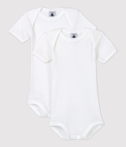 Petit Bateau Kurzämelige Bodys 2er Set Baumwolle weiß 6 Monate 76 cm