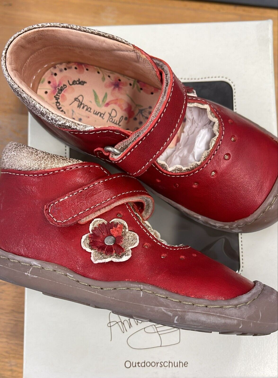 Anna und Paul Sandale Lauflernschuh Aus Leder - Lucy  8001 - Lipstick - 25