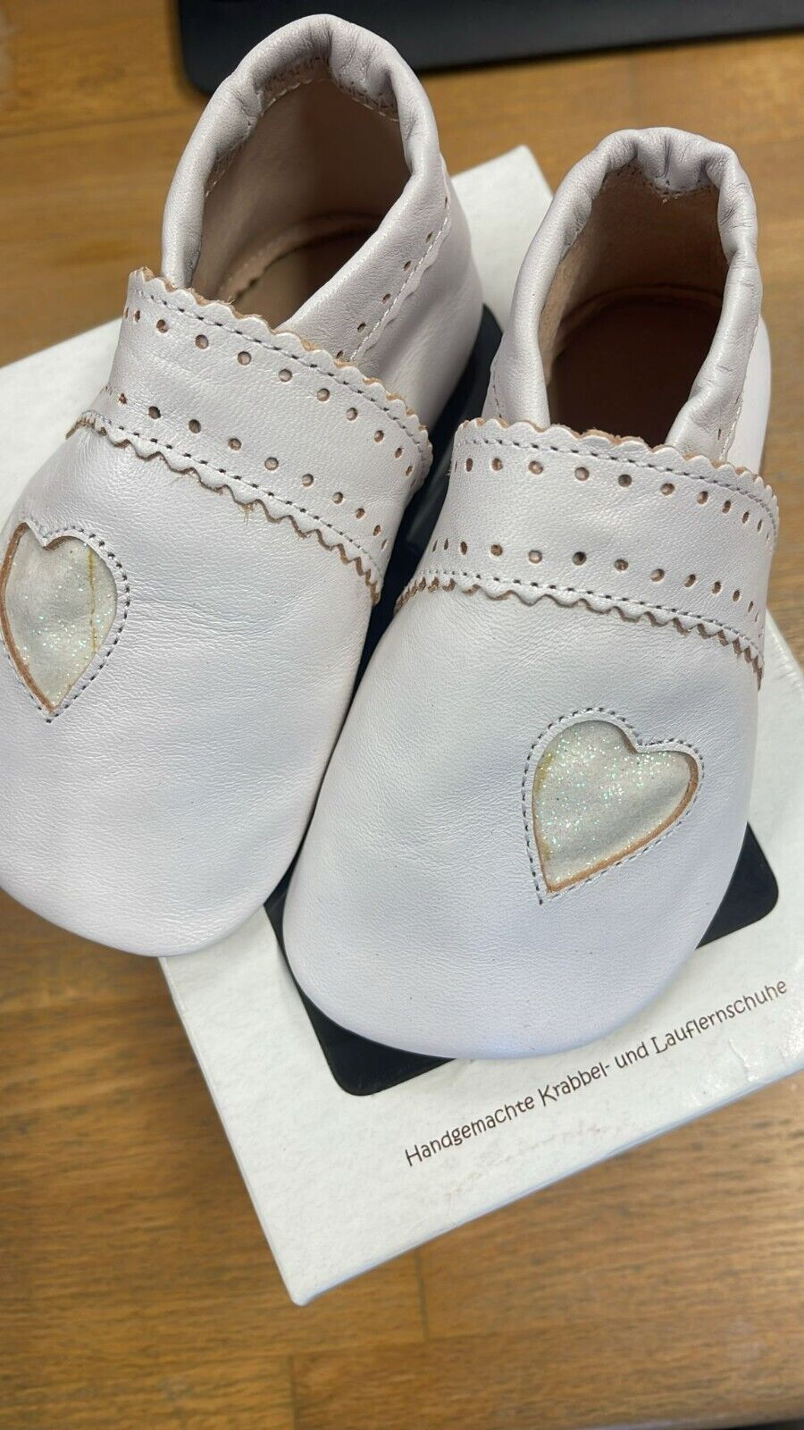 Anna und Paul Krabbelschuhe Aus Leder - Herz - mit Ledersohle L 22