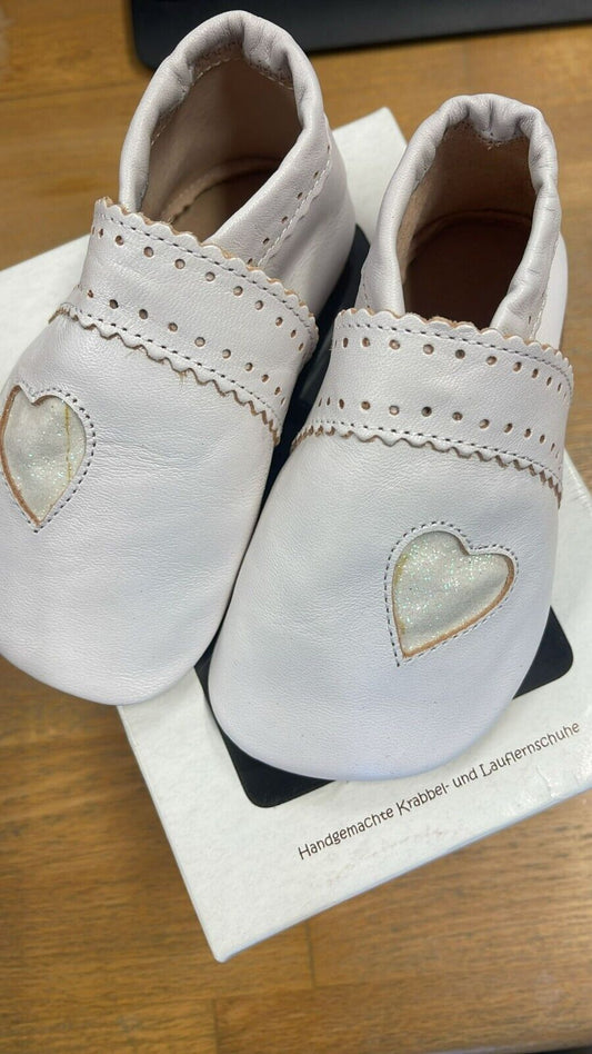 Anna und Paul Krabbelschuhe Aus Leder - Herz - mit Ledersohle L 22