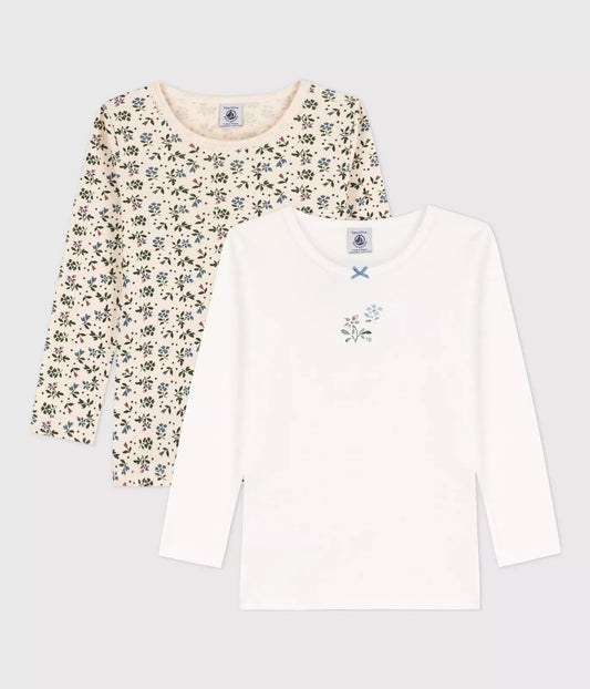 2er Set Petit Bateau Langärmelige T-Shirts, für Mädchen Kinder 6 Jahre 116 cm