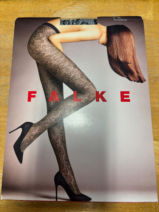 Falke Damen Feinstrumpfhose 30 DEN Muster Schwarz Grau XL