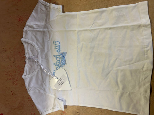 Louis & Louisa Kinder Pyjama - Schlafanzug Einfach Süß gestickt  weiß/blau 116