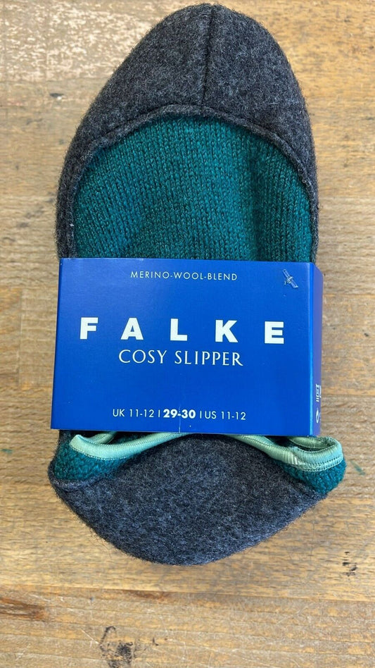 FALKE Cosy Slipper Kinder Anti Rutsch 29-30 Grün Neu