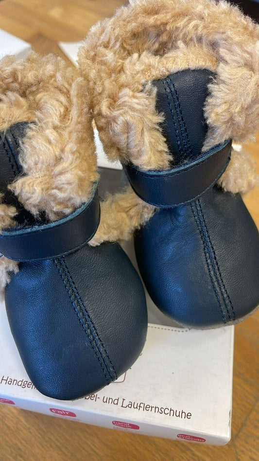 Anna und Paul Eskimo Boot gefüttert Gummisohle Leder Lammfell 18-19 Marine