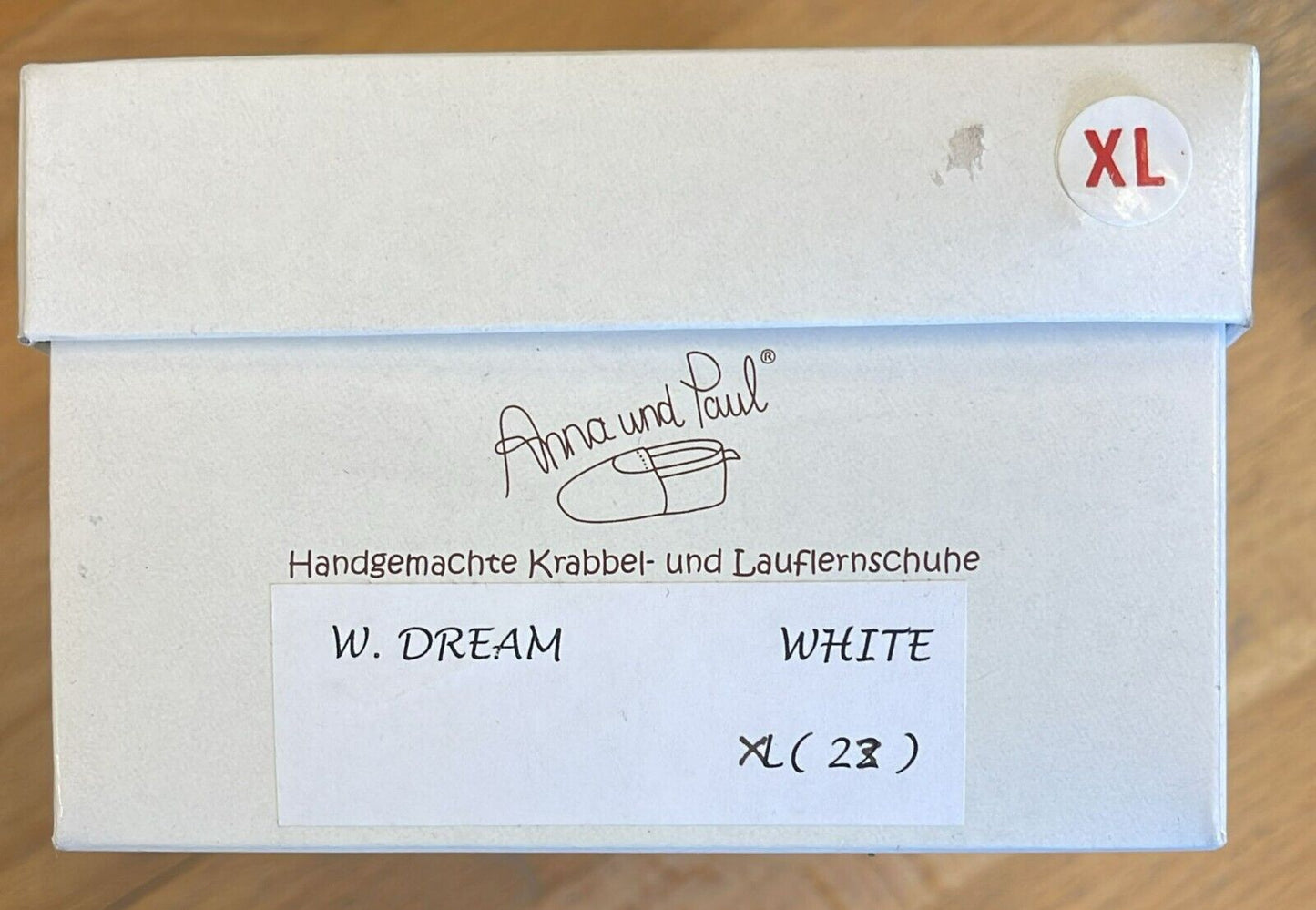 Anna und Paul Lauflernschuh - Krabbelschuh Aus Leder  - W. Dream White XL 23