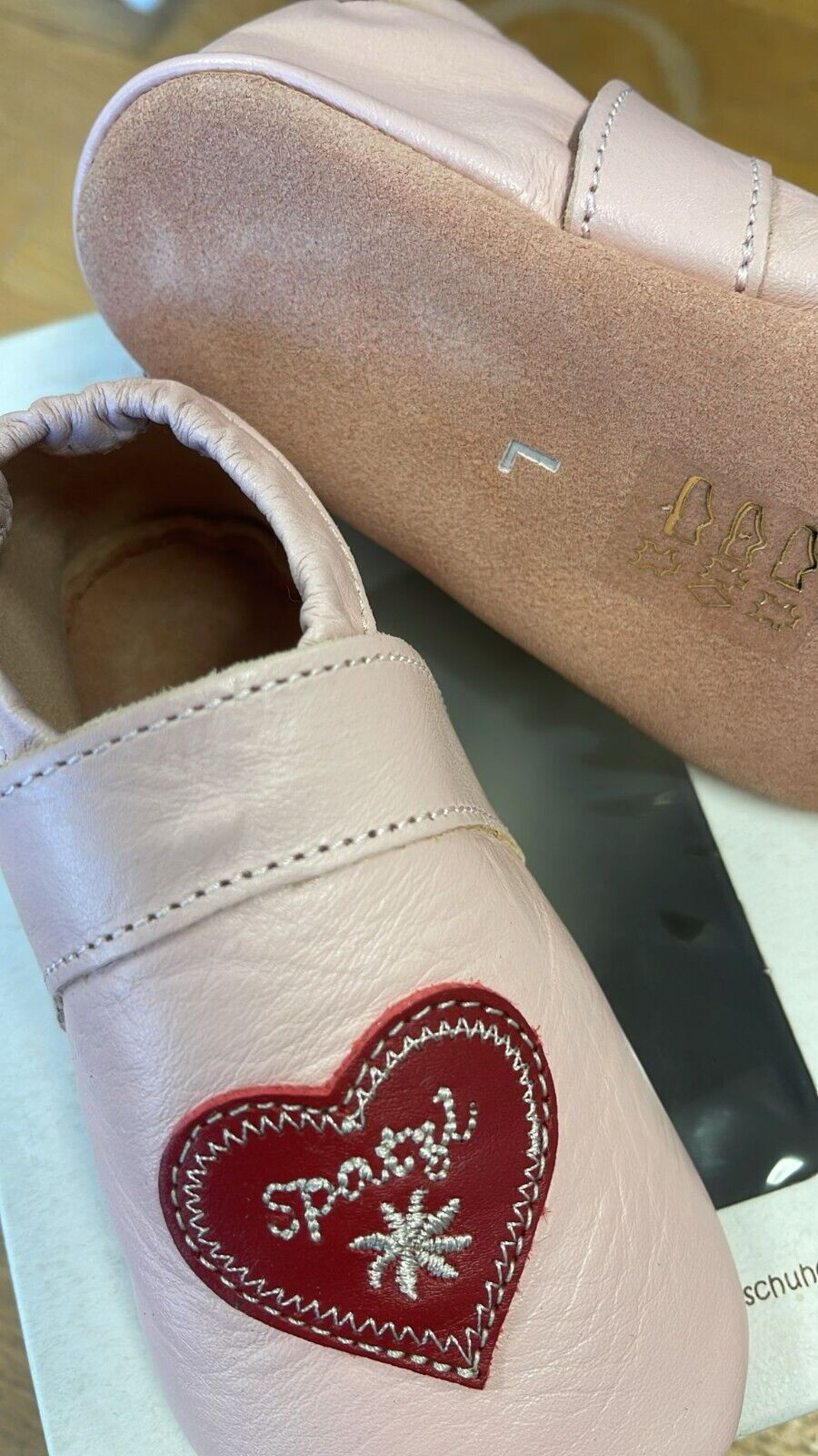 Anna und Paul Krabbelschuhe Aus Leder - Spatzl Rosa L 22