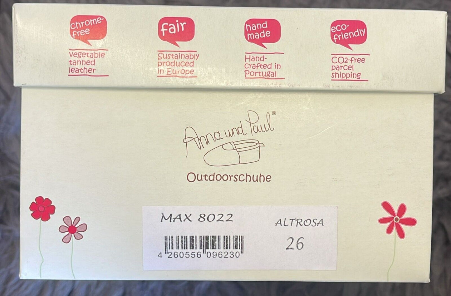 Anna und Paul Krabbelschuhe Outdoor Aus Leder - Max 8022  - Altrosa  - 26