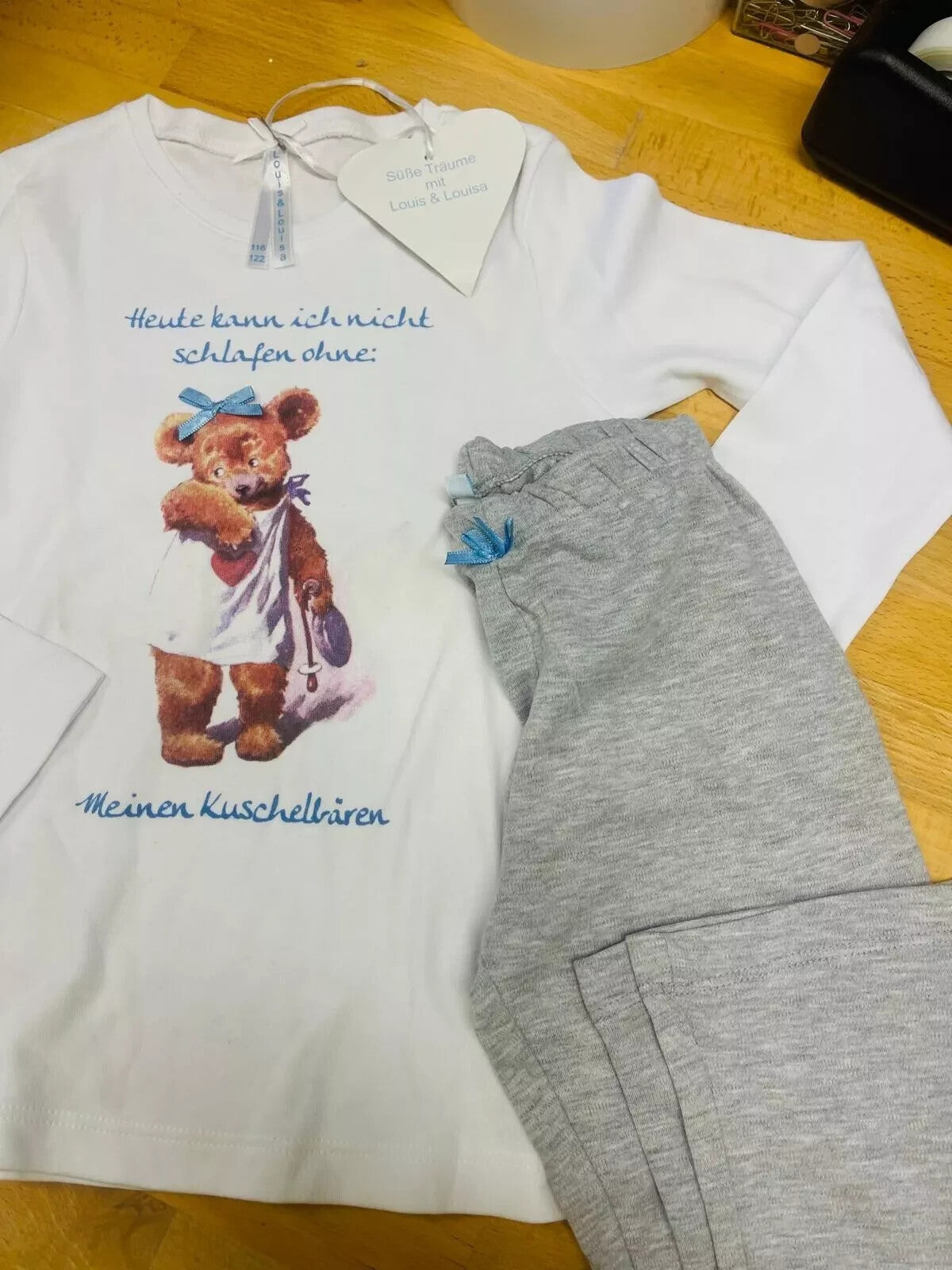 Louis & Louisa Schlafanzug Pyjama "Meine Kuschelbären" Gr. 116/122 NEU