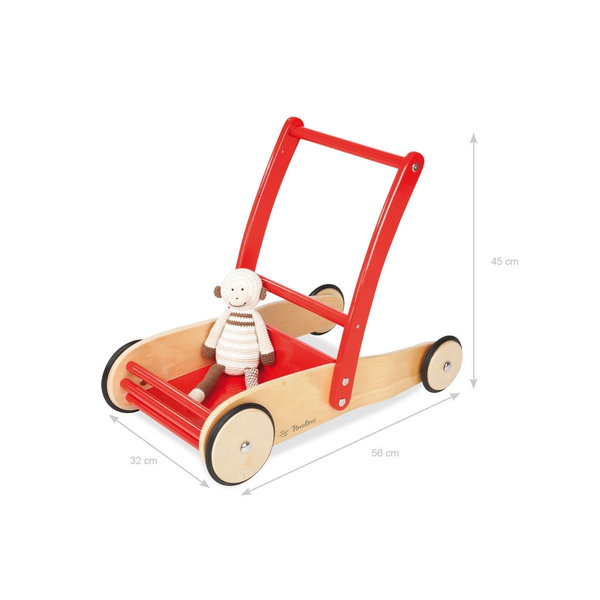 Lauflernwagen aus Holz 'Uli', rot