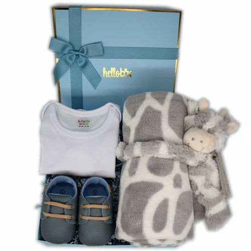 DeLovin Hallo Baby Box Geschenk für neugeborene Blue Junge