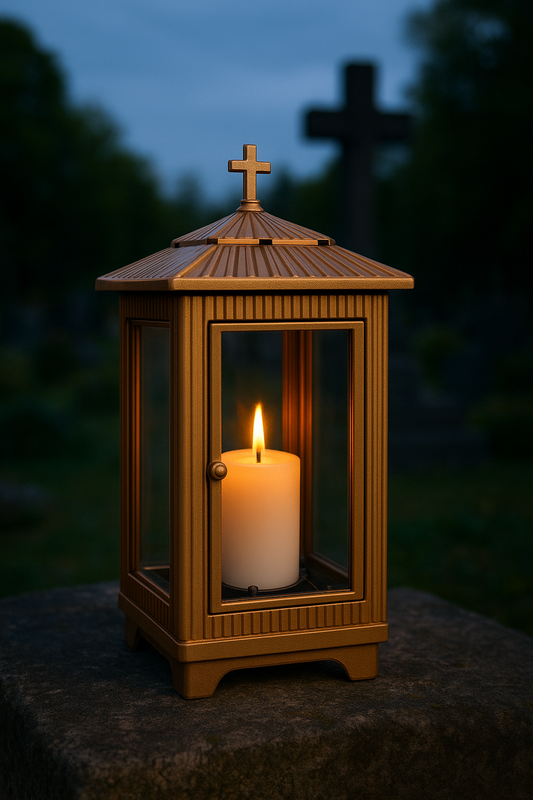DeLovin Glow Bronze Grablampe aus Aluminium & Glas (Light Bronze)
