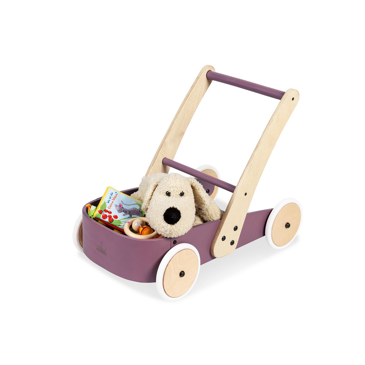 Lauflernwagen aus Holz 'Fiete', brombeer