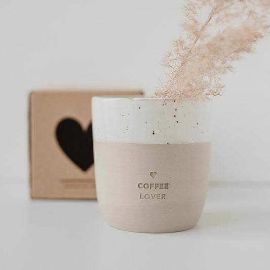 EULENSCHNITT Becher Coffee Lover aus Steingut