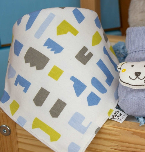 DeLovin Hallo Baby Schmusetuch, Anti-Rutsch Erstlingssöckchen und Lätzchen Baby