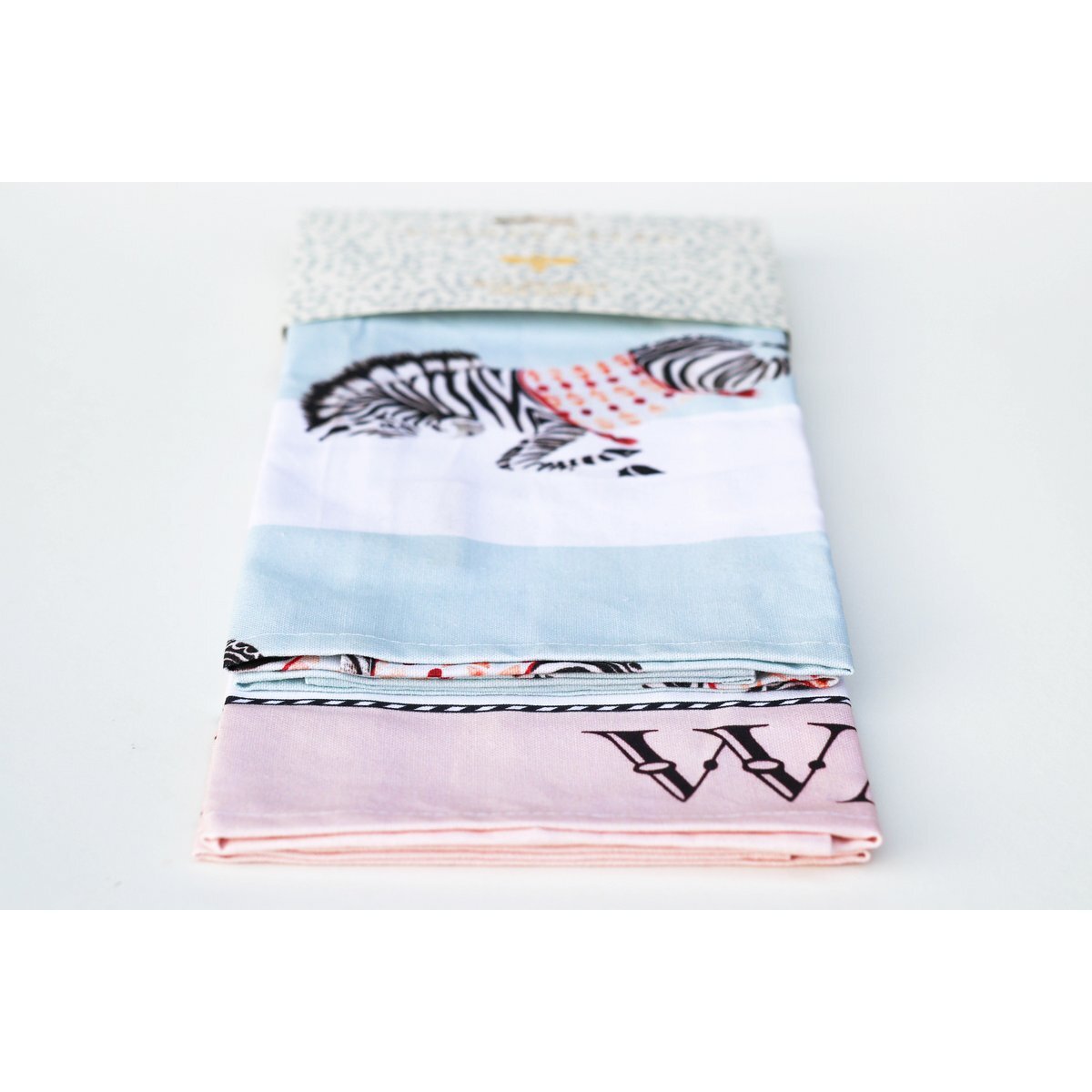 Gischirrtücher 2 er Set, 60x45cm, 100% Baumwolle Elefant & Zebra, 60x45cm
