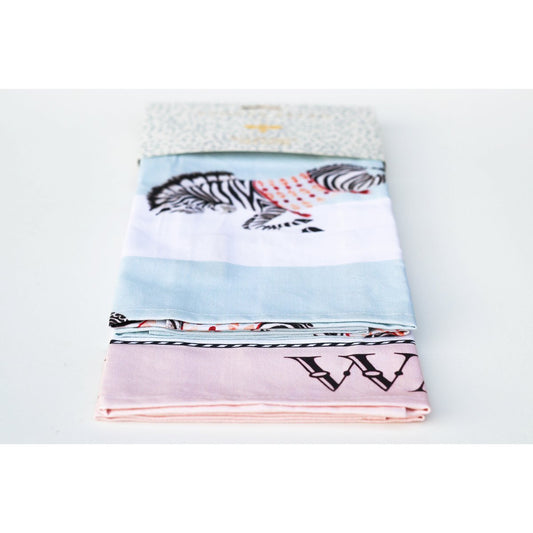Gischirrtücher 2 er Set, 60x45cm, 100% Baumwolle Elefant & Zebra, 60x45cm