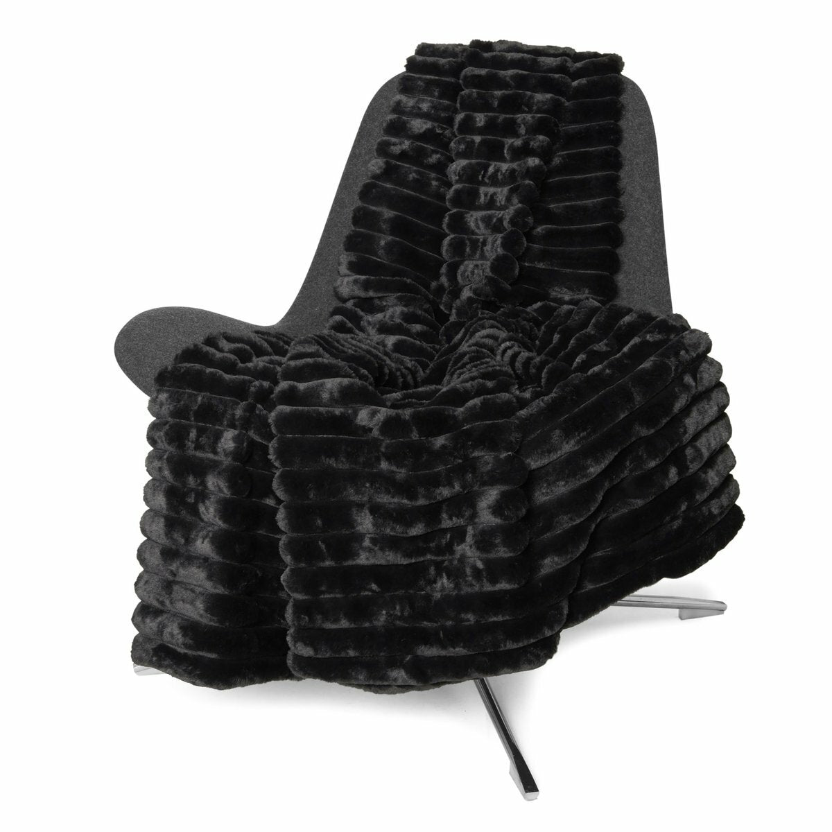 Kuscheldecke Plüschdecke Tagesdecke Wohnzimmer Decke 180 cm Schwarz