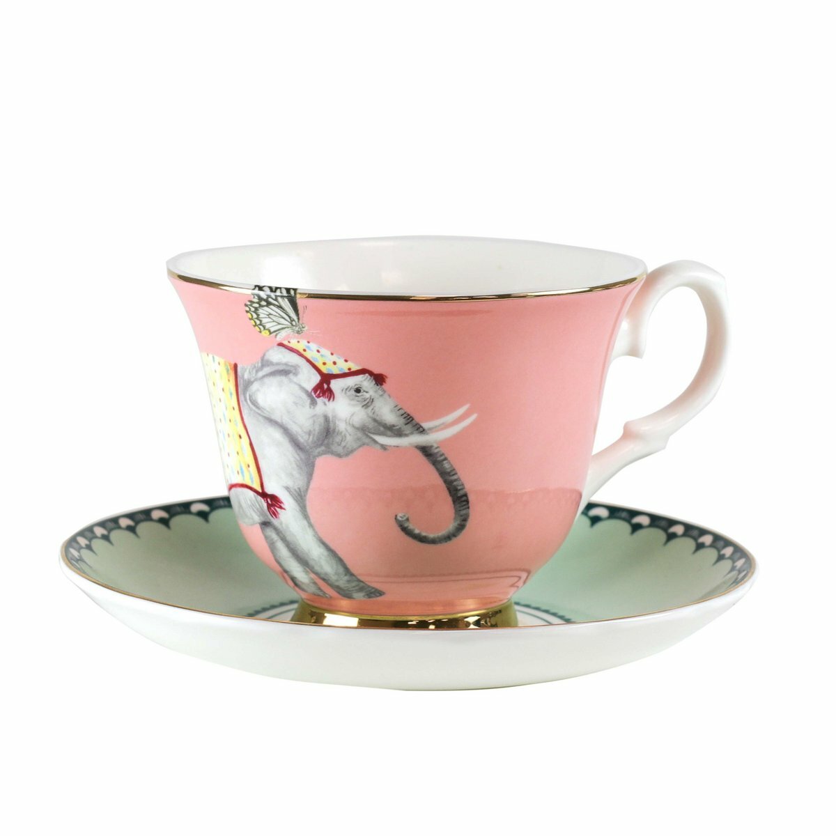 Teetasse mit Untertasse aus Porzellan, Elefant & Hummel