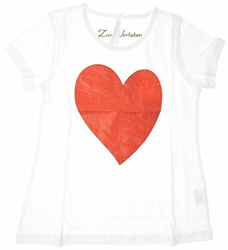 Louis &amp; Louisa Herz Kinder-T-Shirt Kurzarm (128/134, wei&szlig;)