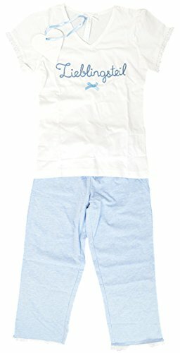 Louis &amp; Louisa &quot;Lieblingsteil Kinder-Pyjama (128/134, wei&szlig;-hellblau)