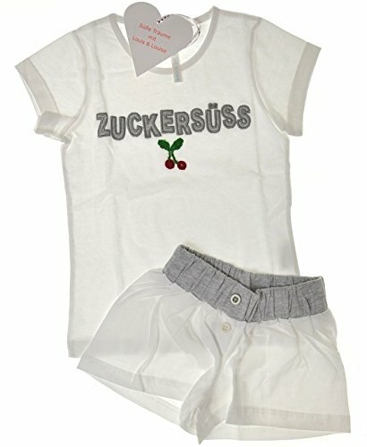 Louis &amp; Louisa &quot;Zuckers&uuml;&szlig; Kinder Pyjama kurz/Shorty wei&szlig; (116/122)