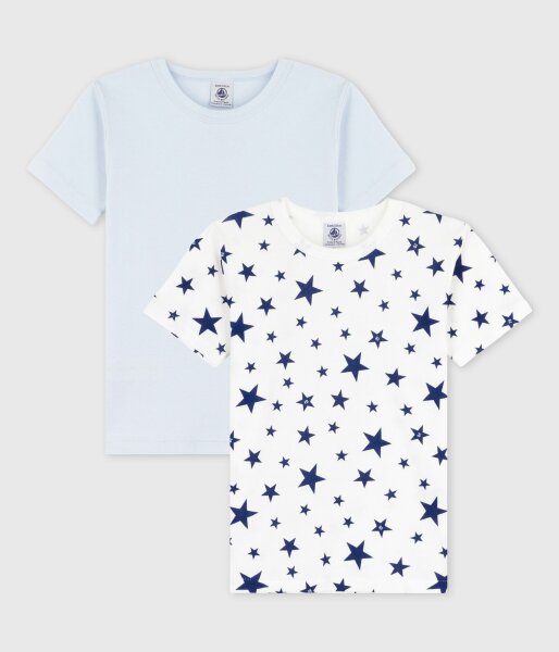 Petit Bateau 2er Set Kurz&auml;rmelige T-Shirts aus Baumwolle mit Sternen f&uuml;r Jungen