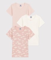 Petit Bateau 3er T-Shirt Set aus Baumwolle, f&uuml;r M&auml;dchen