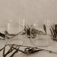 EULENSCHNITT Trinkglas 2er Set Papa und Kleines, schwarz Glas Wasserglas